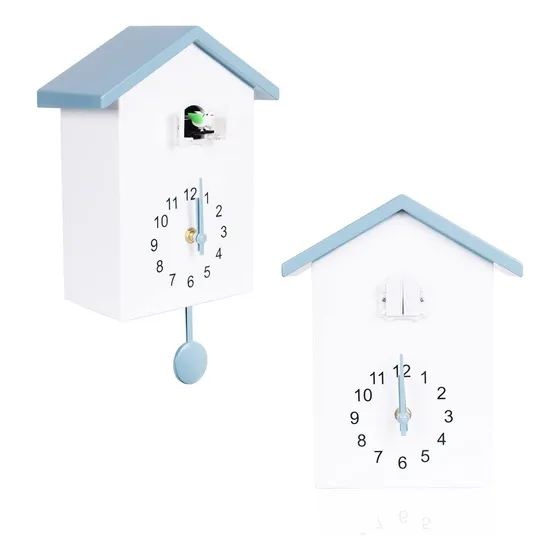 Keypower Reloj Cuco Pared Voz Pajaro Pendulo Diseño Casa 4