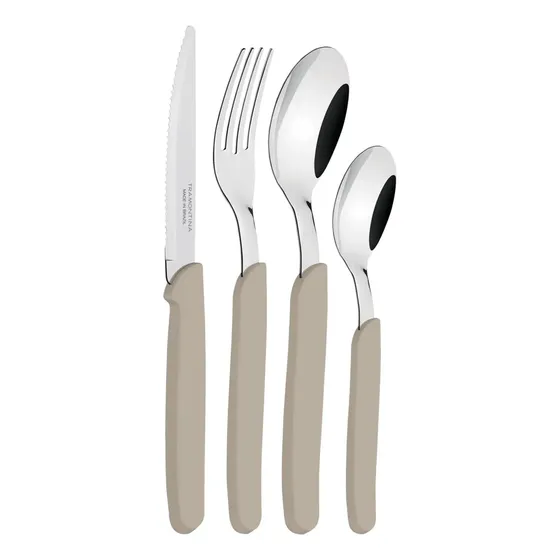 Cubiertos Tramontina Juego 24 Pzas Cocina Carmel Set Colores Color Gris | Cuotas sin interés