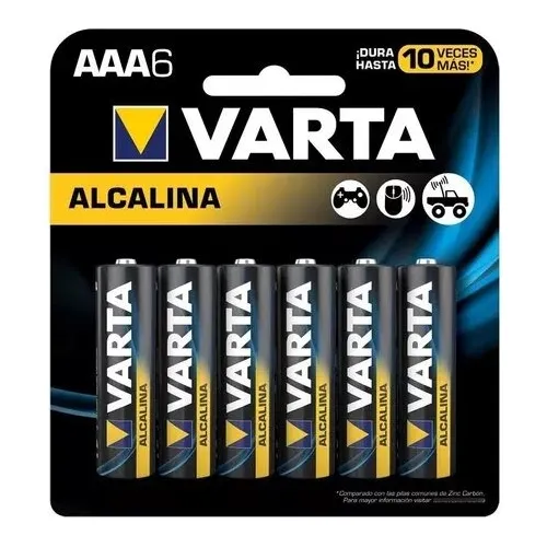 Pack X 6 Pilas Alcalinas Tamaño Aaa Marca Varta