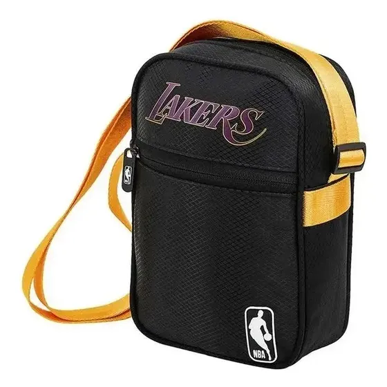 Morral Nba Bandolera Equipos Reforzado Unisex Urbana Correa Color Negro Amarillo Diseño De La Tela Lakers | Cuotas sin interés