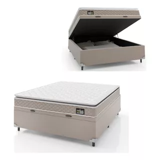 Cama Box BaĂș Casal ColchĂŁo D45 Hellen Strong Bege Cama Box BaĂș Casal ColchĂŁo D45 Hellen Strong Bege