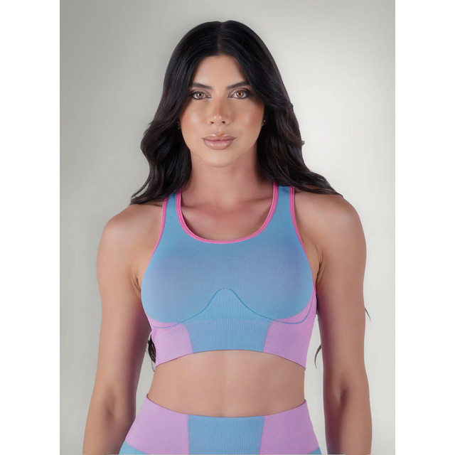 Top Selene Sem Costura Academia Treino Alta Sustentação Top Selene Sem Costura Academia Treino Alta Sustentação