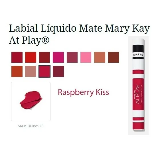 Mary Kay Labial Líquido Mate At Play Color Raspberry Kiss 10168929