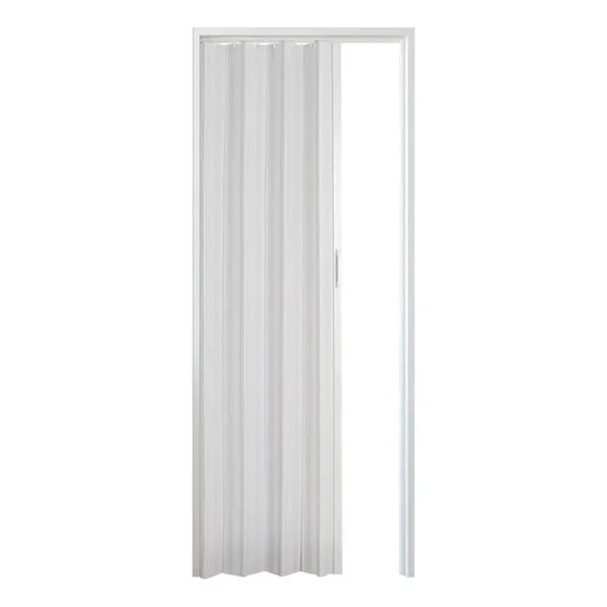 Puerta Plegable Pvc Reforzada A Medida Blanca Corrediza 95cm
