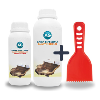 Kit Resina De Baixa Espessura 1 Kg + Espátula Dentada Cor Transparente Kit Resina De Baixa Espessura 1 Kg + Espátula Dentada Cor Transparente