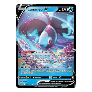 Lumineon V 040/172 Carta Pokémon Original Copag Raro E Forte Lumineon V 040/172 Carta Pokémon Original Copag Raro E Forte