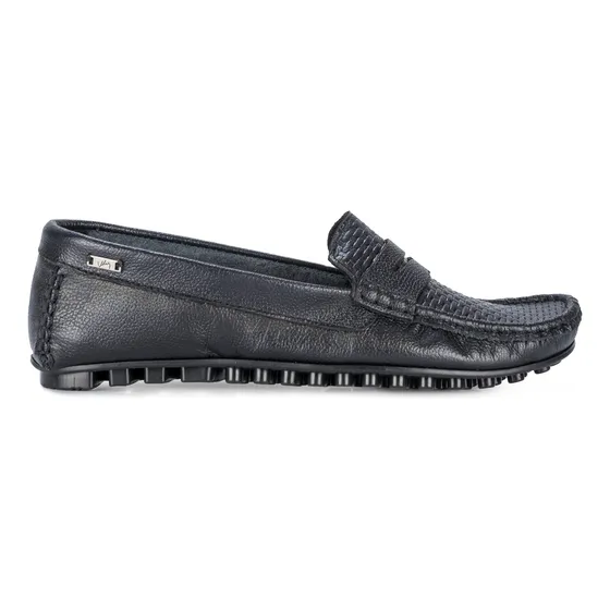 Mocasines Denver De Cuero Para Mujer Grabado Con Placa Negro