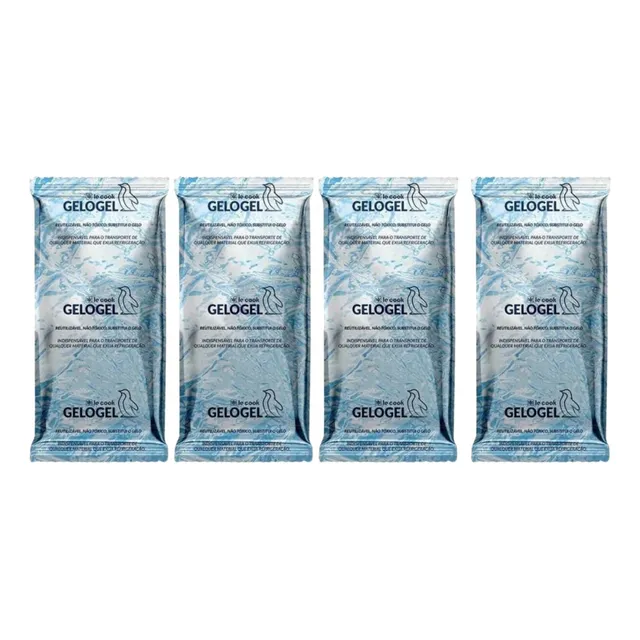 Kit 4 Gelo Gel Reutilizável Flexível Não Congelante 750ml
