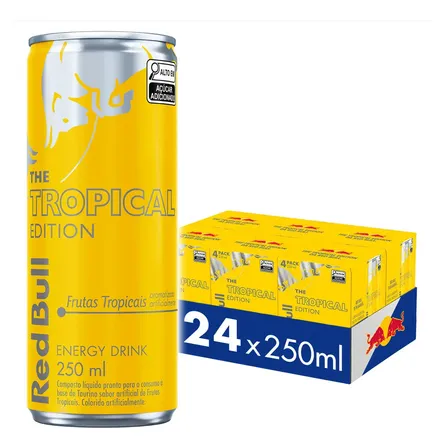 Red Bull Energético, Tropical, 250ml, 24 latas