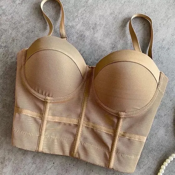 Corset De Fiesta Importado Liso Con Taza