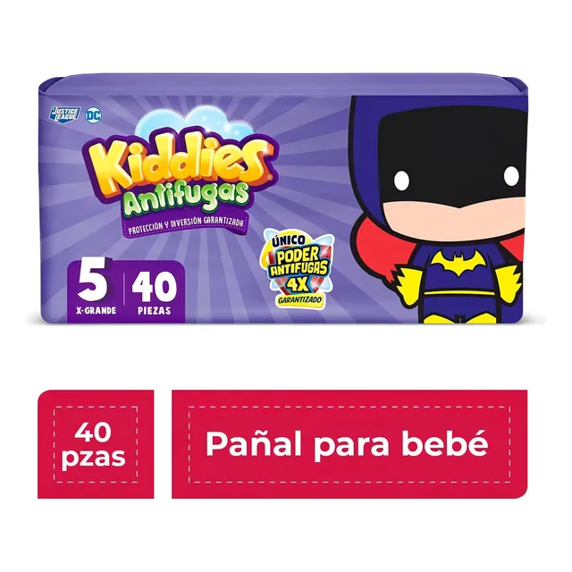 Pañales Kiddies Antifugas Etapa 5 Unisex 40 Piezas