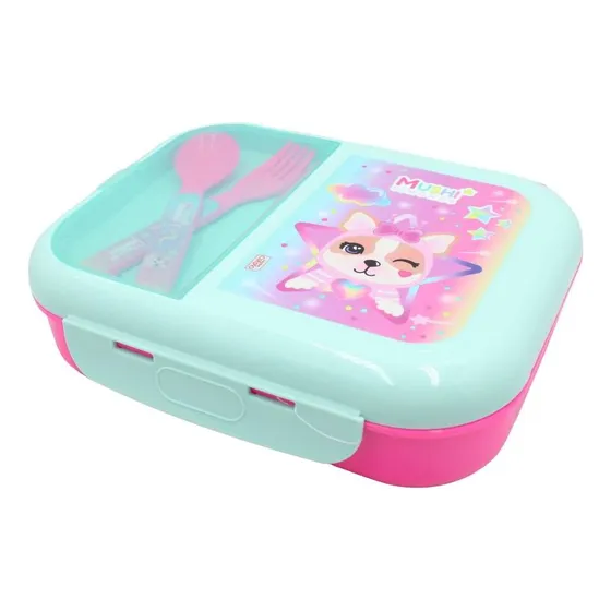 Lunchera Box Simones C/cubiertos Y 3 Divisiones.
