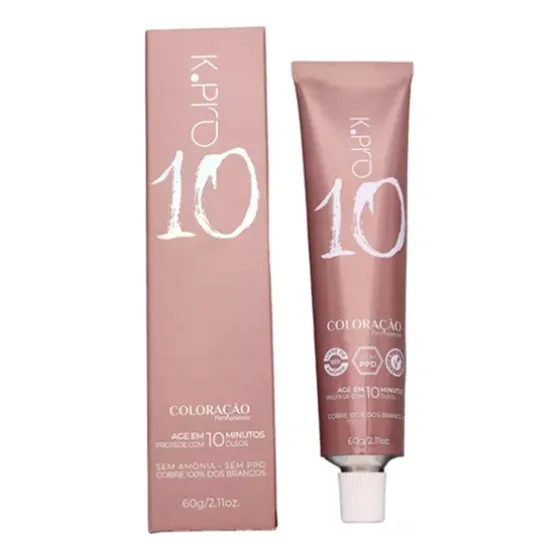 Coloração Em 10 Minutos Sem Amônia, Ppd Vegana K.pro 10 60g Tom 4.0 Castanho Médio