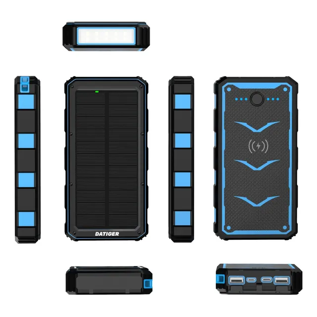 Power Bank Solar Bateria Portátil Cargador 20000mah Con Luz