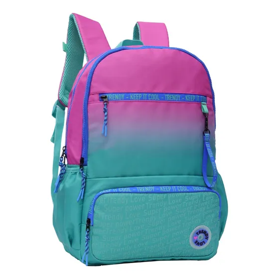 Mochila Trendy Urbana 17 PuLG Aqua Escolar Niña Infantil