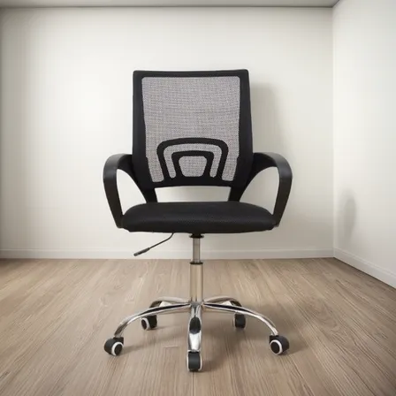 Silla de escritorio EshopAngie 1223 ergonómica negra con tapizado de malla