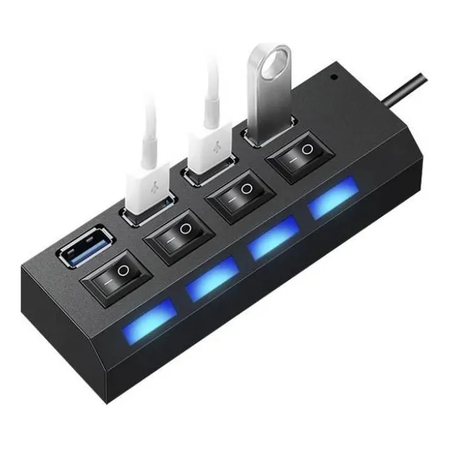 Adaptador Usb Hub 4 Puertos Con Interruptores