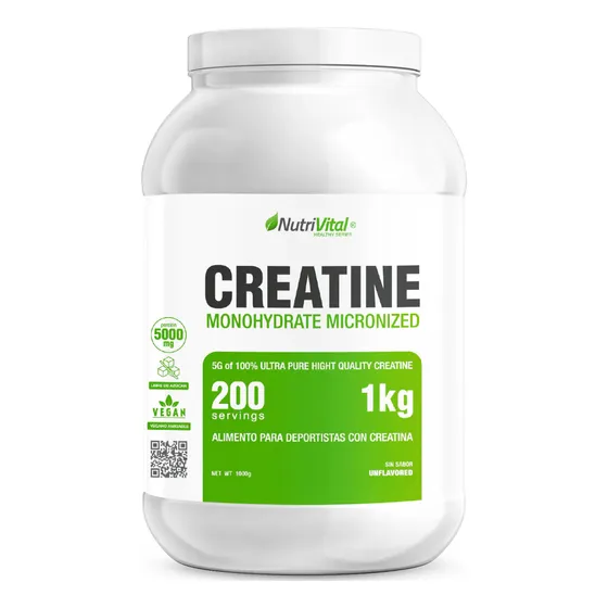 Creatina 100% Pure Monohydrate 1kg Nutrivital Sin Sabor