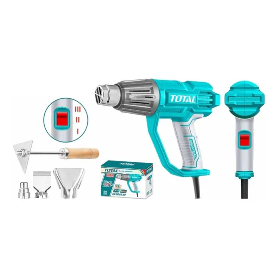 Pistola De Calor Total 2000w 3 Temperaturas Con Accesorios Color Turquesa