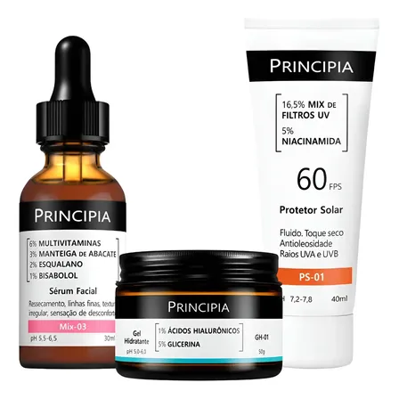 Principia Kit Mix-03 + Gh-01 + Ps-01 Facial Fps 60 Todo Tipo De Pele Dia/noite
