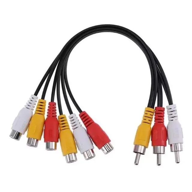 Cable Adaptador Rca Macho A 2 Rca Audio Y Video Hembra 