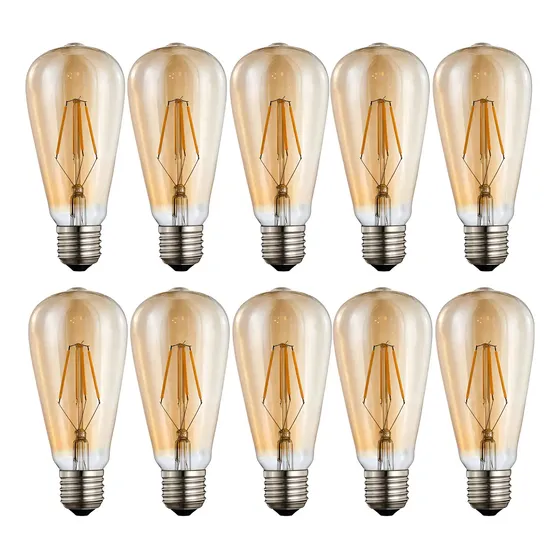 X10 Ampolletas Vintage Led Edison Filamento 79785 \u002F E27 8w Color De La Luz Amarillo Calido Gaccoa | Cuotas sin interés