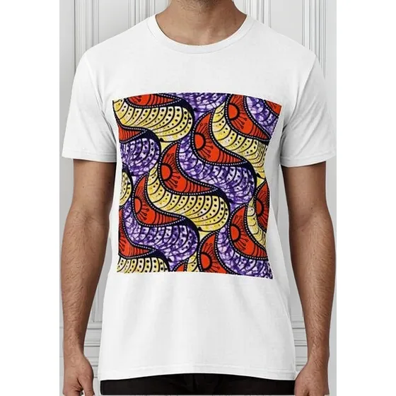 Remera Tela Africana Con Estampado Algodon Premium