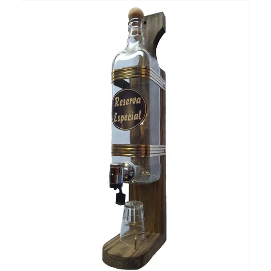 Pingometro Porta Pinga Dosador Cachaça Artesanal De Parede 