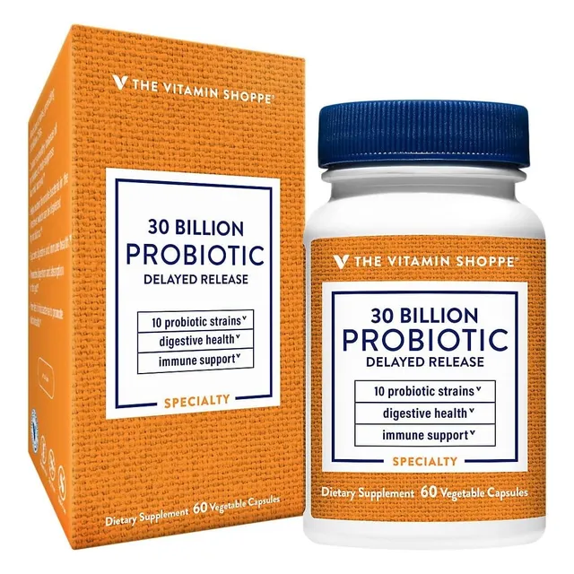 Probióticos 30 Billion The Vitamin Shoppe 60 Cápsulas Sin Sabor