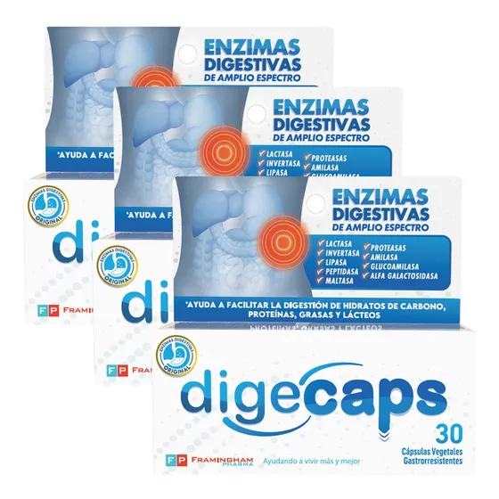 Suplemento Digecaps X 90 Cápsulas Ayuda Digestión
