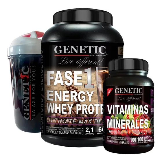 Batido Reemplaza Comida F1 Vitaminas Minerales Vaso Genetic