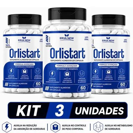3un Olist -blue 60 Cápsulas-olistt-120mg- Envio Rapido Sem Sabor