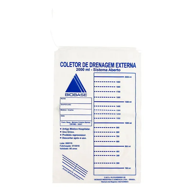 Saco Coletor De Urina Descartável - 2000ml -  100 Un