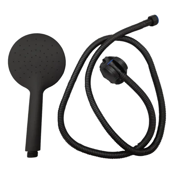 Kit Ducha Teléfono Negro Mate Manguera Flexible 1.5m Delsur