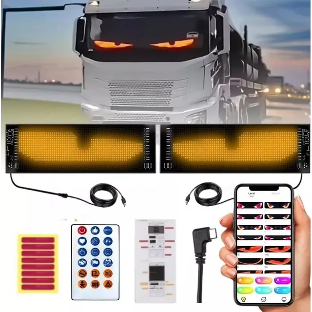 C0d Op U 2pcs Olhos Led Para Pára-brisa De Caminhão De