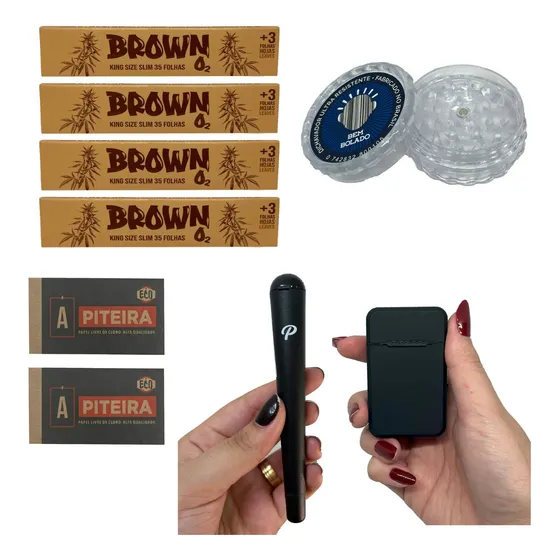 Kit Dichavador Mocó Seda Piteira + Maçarico Recarregável