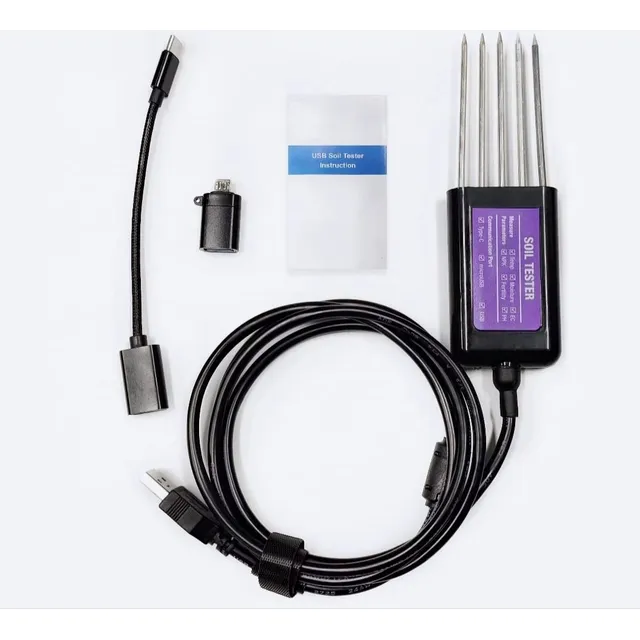 Medidor Probador De Suelo Ph-cond-npk-temp-hum-fertil Usb