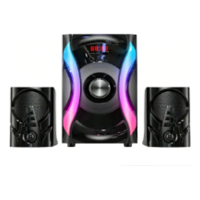 Sistema De Audio Mini 2.1 Bluetooth/rado Fm/luz/control Negro