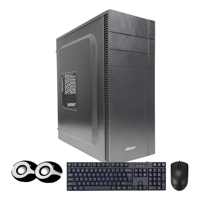 GABINETE KIT CON FUENTE 550W + PERIFERICOS MODELO MKG550-11 COLOR NEGRO