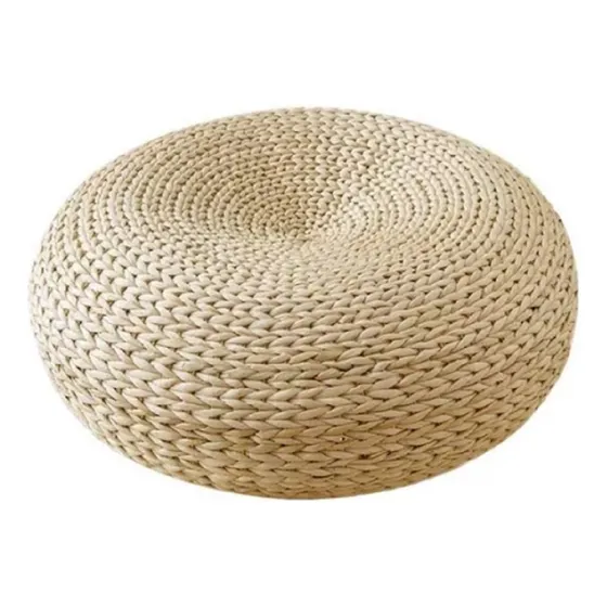 Puf  Fibras Naturales  Seagrass. Decoración Redondo