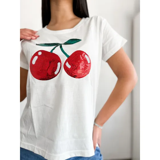 Remera Mujer Estampada Con Brillo Sc Mayorista Algodón