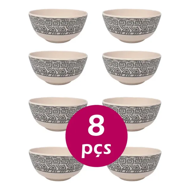 Kit 8un Tigela Bowl Cumbuca Ecológico 300ml Sopa Caldo