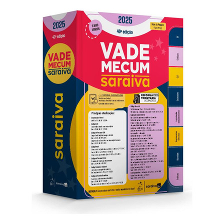 Vade Mecum Saraiva Tradicional - 40ª Edição 2025, De Saraiva, Editora. Editorial Saraiva Jur, Capa Dura, Edição 40 Em Português, 2025 Vade Mecum Saraiva Tradicional - 40ª Edição 2025, De Saraiva, Editora. Editorial Saraiva Jur, Capa Dura, Edição 40 Em Português, 2025