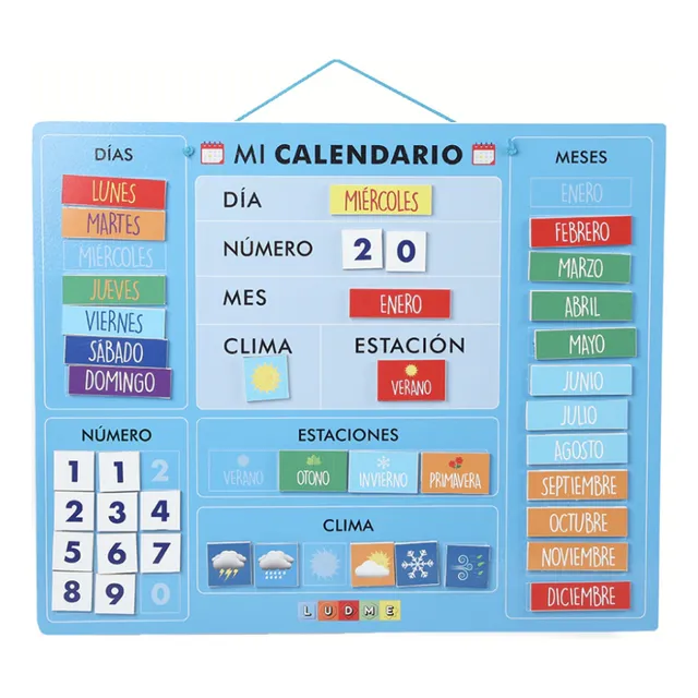 Calendario Con Fichas Imantadas