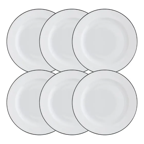 Plato Playo Línea Távola Filete Negro X6, Verbano