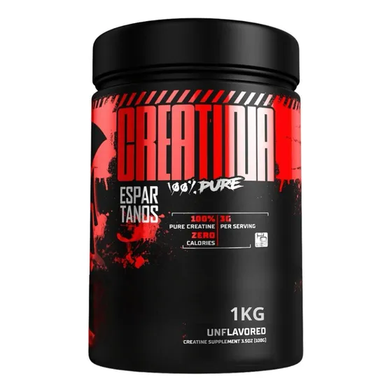 Creatina Pó 100% Pura Monohidratada Espartanos 1kg Aprovada Sabor Neutro