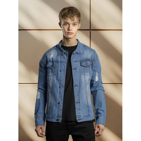 Campera De Jean Tukson Modelo Gasly Hombre Adulto 4 Bolsillo