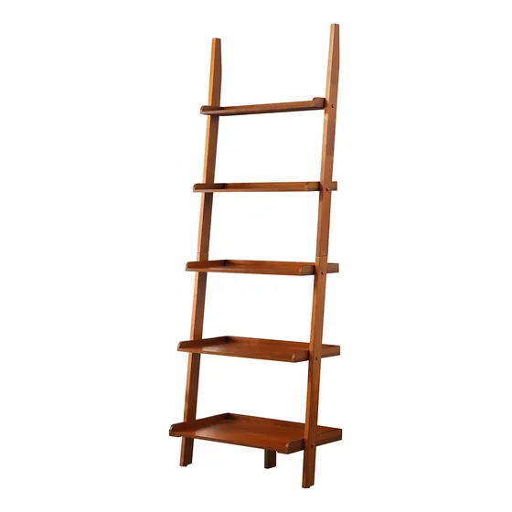 Escalera Para Librero De Madera Sólida Color Cereza