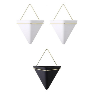 3 Vasos De Parede Triangulares, Vasos Geométricos 3 Vasos De Parede Triangulares, Vasos Geométricos