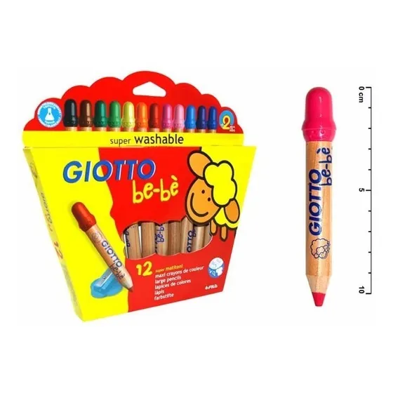 Lapices De Colores Giotto Bebe X12 Unidades Lavables Gruesos